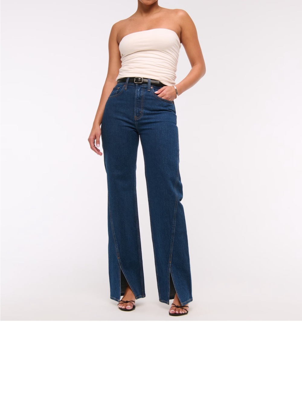 A&F High Rise 90s Relaxed Split-Vent Hem Jean